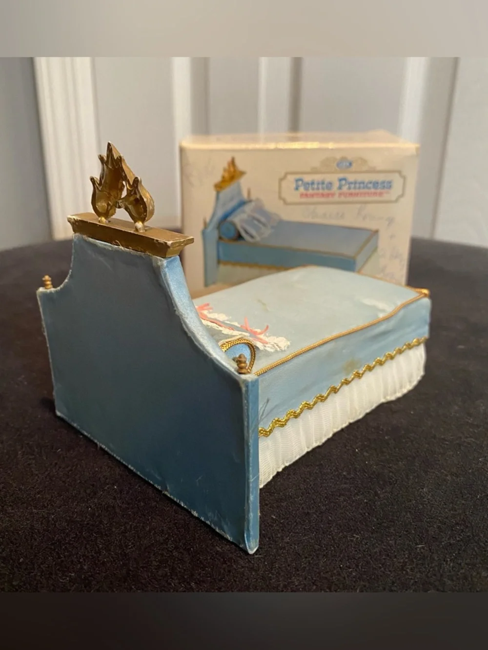 Vintage Ideal “Petite Princess” 4416-4 300 Little Pincess Miniature Bed - Blue